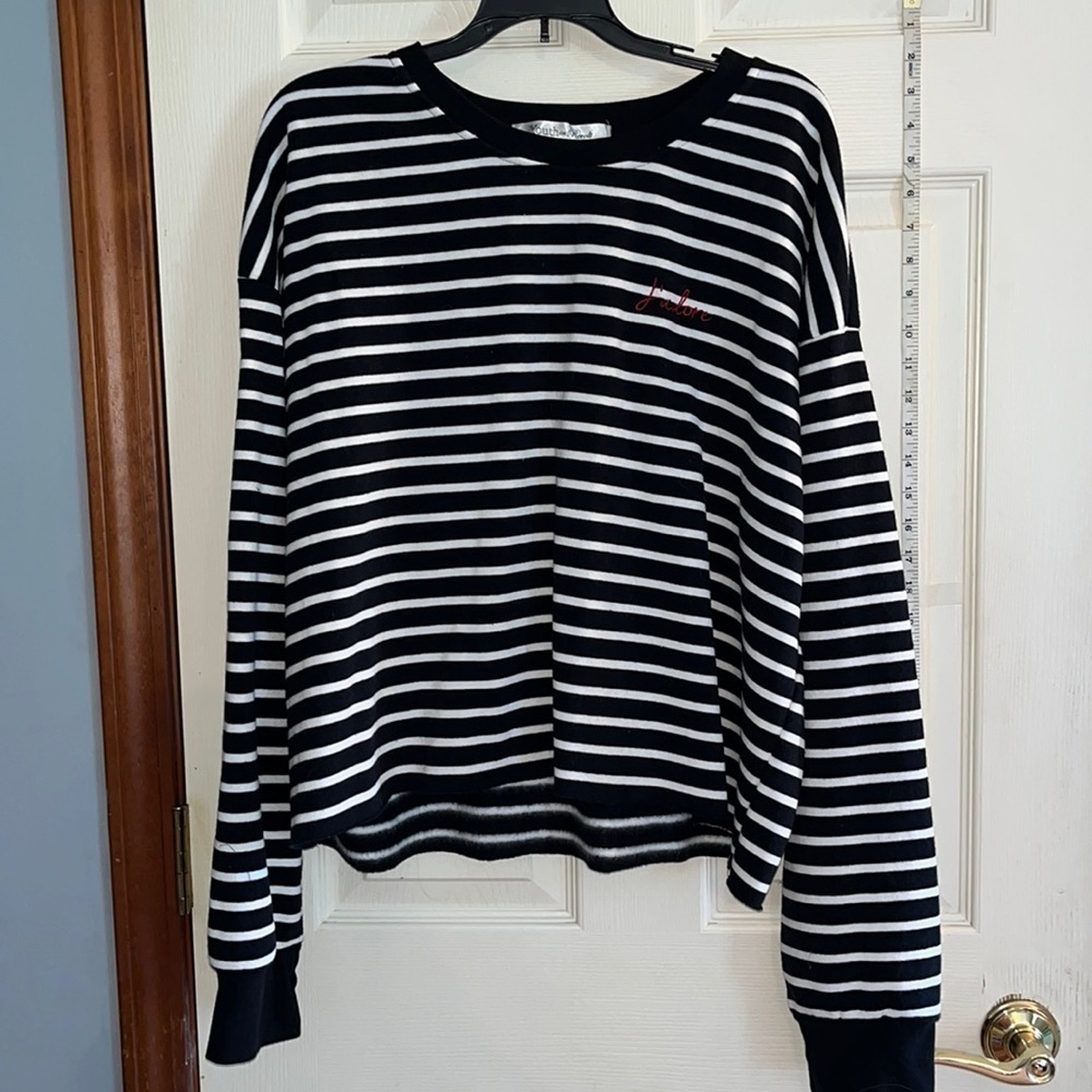 Youth in revolt-XXL, striped Jadore pullover, sweatshirt, black/white stripes.